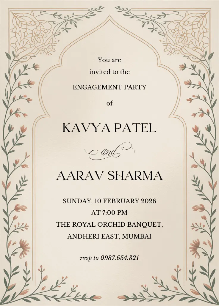 Timeless love story - nişan partisi davetiyesi